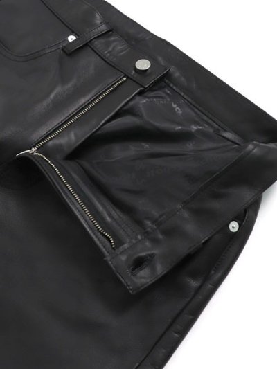 画像4: 【送料無料】SCHOTT LOT.025 LEATHER PANTS BLACK