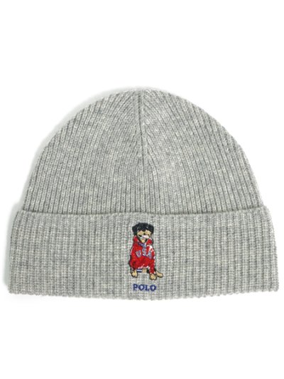 画像1: POLO RALPH LAUREN USA DOG BEANIE ANDOVER HTHR