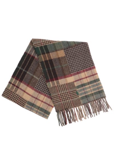 画像1: 【送料無料】POLO RALPH LAUREN PATCHWORK SCARF BROWN MULTI