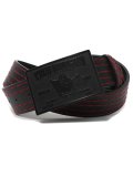 【送料無料】TRUE RELIGION BIG T STITCH BELT BLACK/RED