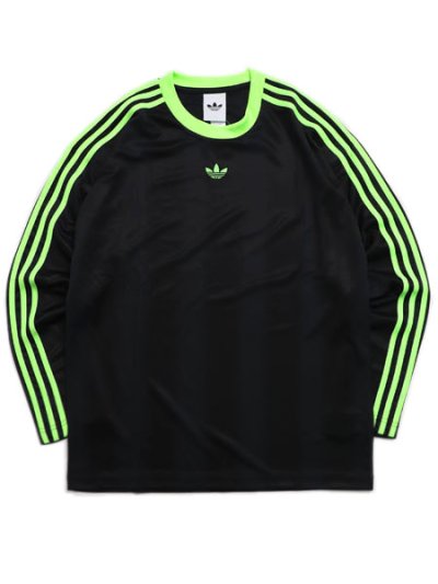 画像1: ADIDAS JACQ JERSEY LS-BLACK/SIGNAL GREEN