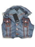 【送料無料】TRUE RELIGION W SUPER QT DENIM VEST PEAK SPOT