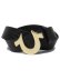 画像1: 【送料無料】TRUE RELIGION PATENT CROC HORSESHOE BUCKLE BELT BLACK (1)