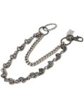 【送料無料】B.B.SIMON SINGLE SKULLS SILVER PANTS CHAIN