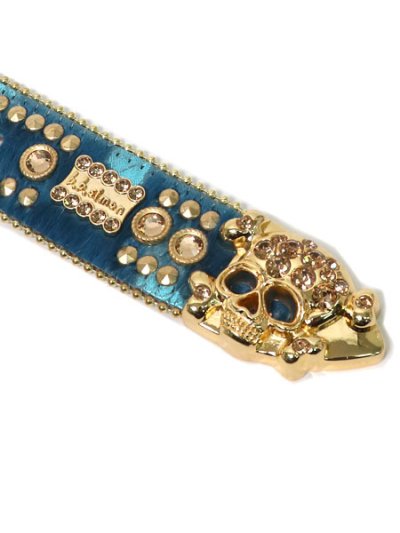 画像5: 【送料無料】B.B.SIMON CORSAIR SKULLS L.COLORAD GLD LEATHER BELT