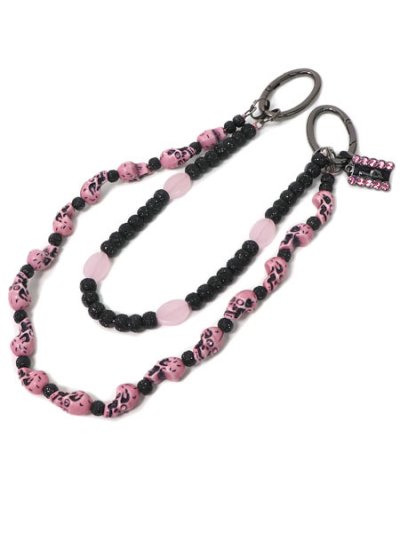 画像1: 【送料無料】B.B.SIMON BEADS PANTS CHAIN PINK NIGHTMARE