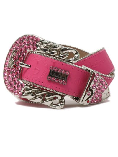 画像1: 【送料無料】B.B.SIMON BROOKLYN ROSE BB PTN SILVER LEATHER BELT