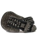 【送料無料】B.B.SIMON JAY BLACK DIAMOND LEATHER BELT