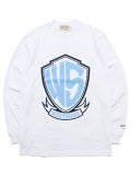 WEST WEAR WS LOGO L/S TEE WHITE/NAVY/SKY BLUE