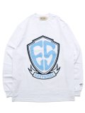 WEST WEAR ES LOGO L/S TEE WHITE/NAV/SKY BLUE