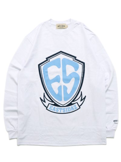 画像1: WEST WEAR ES LOGO L/S TEE WHITE/NAV/SKY BLUE
