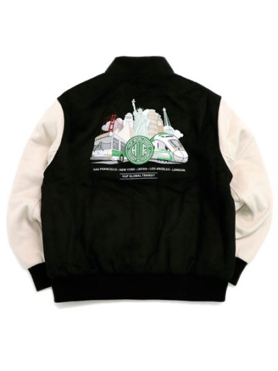 画像1: 【送料無料】HUF GLOBAL TRANSIT VARSITY JACKET