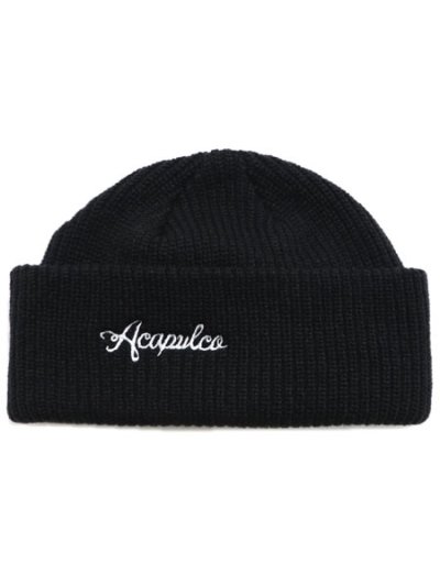 画像1: ACAPULCO GOLD CABLE BEANIE BLACK
