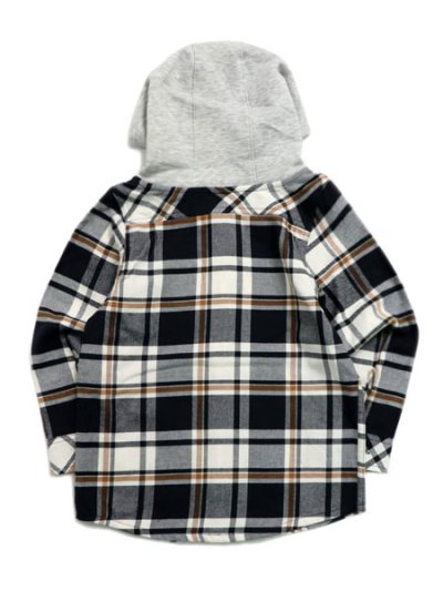 画像2: 【KIDS】CARHARTT KIDS CHILD FLANNEL HOODDED SHIRT-C.BLK