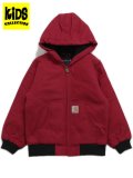 【送料無料】【KIDS】CARHARTT KIDS YTH CANVAS INS ACTIVE JKT-JESTER RED