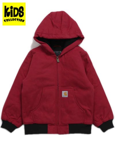 画像1: 【送料無料】【KIDS】CARHARTT KIDS YTH CANVAS INS ACTIVE JKT-JESTER RED
