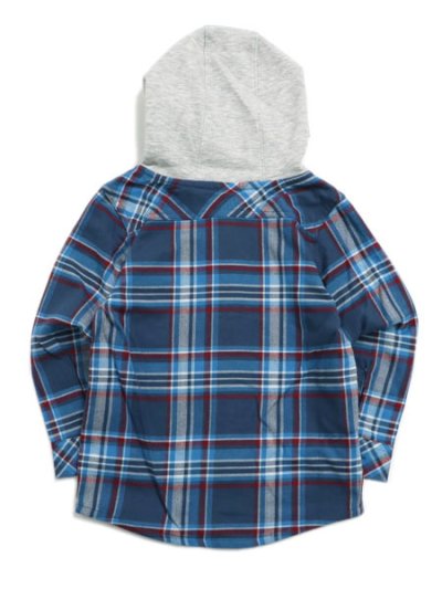 画像2: 【KIDS】CARHARTT KIDS CHILD FLANNEL HOODDED SHIRT-DK DENIM