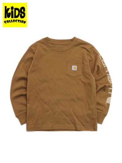 画像1: 【KIDS】CARHARTT KIDS TD LS GRAPHIC POCKET TEE-C.BROWN
