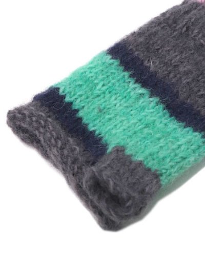 画像4: sublimeroe HAND KNIT LINE GLOVE GREY MIX