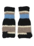 sublimeroe HAND KNIT LINE GLOVE BLACK MIX