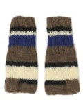 sublimeroe HAND KNIT LINE GLOVE BROWN MIX
