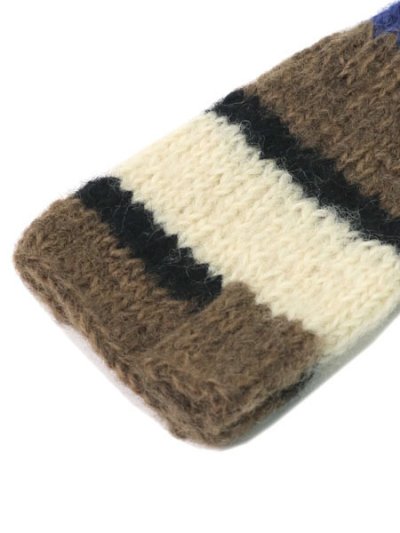 画像4: sublimeroe HAND KNIT LINE GLOVE BROWN MIX