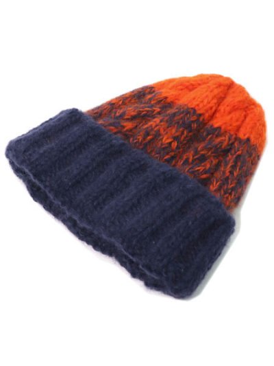 画像2: sublimeroe HAND KNIT FISHERMAN WT NAVY/ORANGE