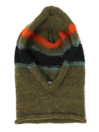 画像1: sublimeroe HAND KNIT LINE BALACLAVA MOSS MIX
