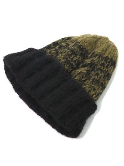 画像2: sublimeroe HAND KNIT FISHERMAN WT BLACK/MOSS
