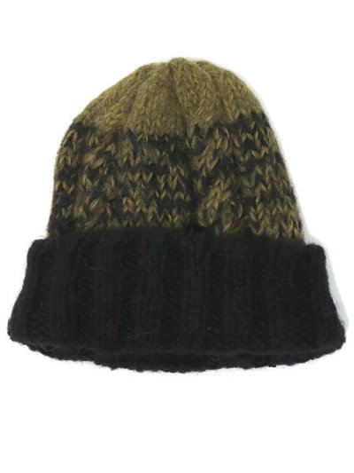 画像1: sublimeroe HAND KNIT FISHERMAN WT BLACK/MOSS