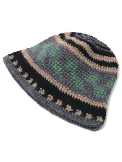 画像2: sublimeroe FINE HAND KNIT HAT BLACK MIX