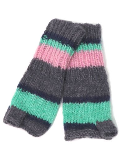 画像3: sublimeroe HAND KNIT LINE GLOVE GREY MIX
