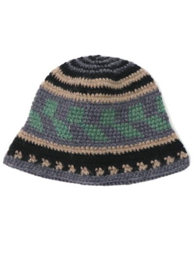 画像1: sublimeroe FINE HAND KNIT HAT BLACK MIX