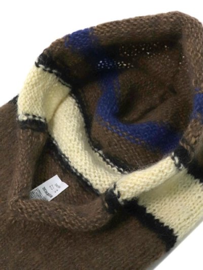 画像2: sublimeroe HAND KNIT LINE BALACLAVA BROWN MIX