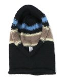 sublimeroe HAND KNIT LINE BALACLAVA BLACK MIX