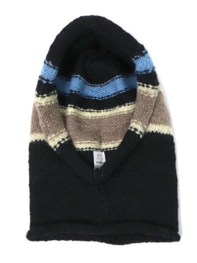 画像1: sublimeroe HAND KNIT LINE BALACLAVA BLACK MIX