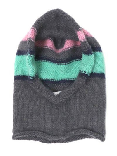 画像1: sublimeroe HAND KNIT LINE BALACLAVA GREY MIX