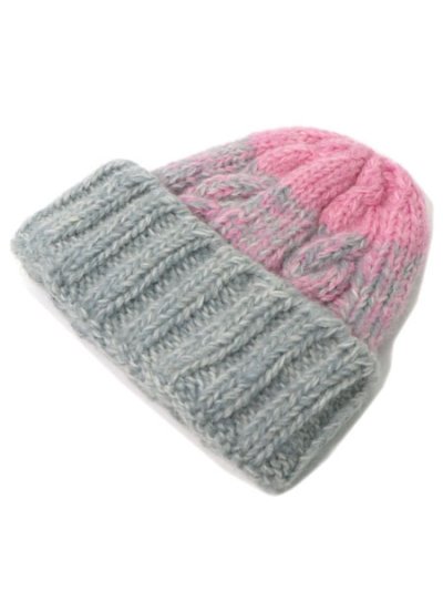 画像2: sublimeroe HAND KNIT FISHERMAN WT LT GREY/PINK