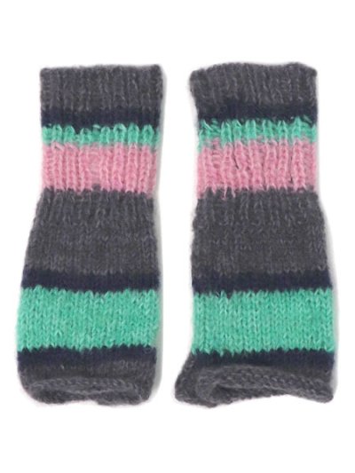 画像2: sublimeroe HAND KNIT LINE GLOVE GREY MIX