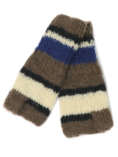 画像3: sublimeroe HAND KNIT LINE GLOVE BROWN MIX
