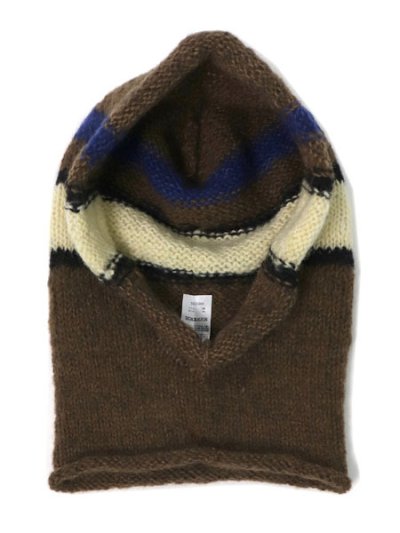 画像1: sublimeroe HAND KNIT LINE BALACLAVA BROWN MIX