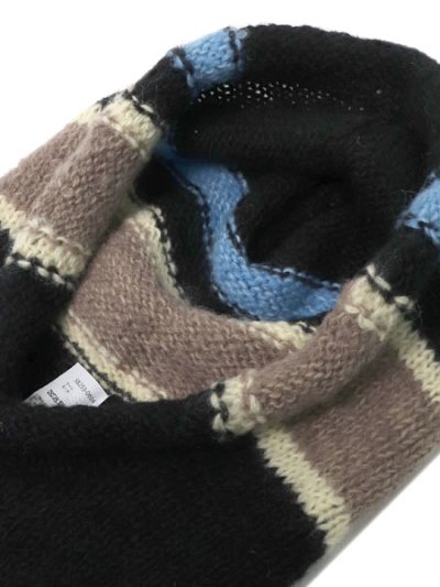 画像2: sublimeroe HAND KNIT LINE BALACLAVA BLACK MIX