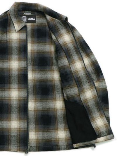 画像5: 【送料無料】AVIREX OMBRE CHECK ZIP UP SHIRT BROWN