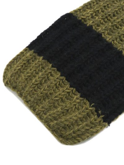 画像3: sublimeroe HAND KNIT LONG MUFFLER BLACK/MOSS