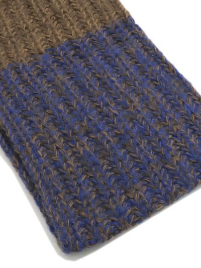 画像4: sublimeroe HAND KNIT LONG MUFFLER ROYAL/BROWN