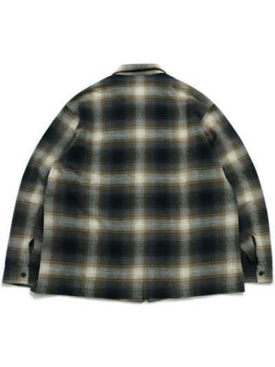 画像2: 【送料無料】AVIREX OMBRE CHECK ZIP UP SHIRT BROWN