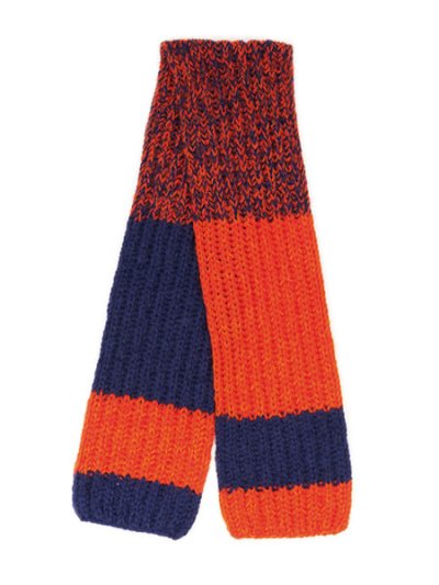画像1: sublimeroe HAND KNIT LONG MUFFLER NAVY/ORANGE