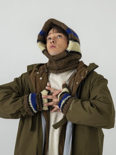 画像5: sublimeroe HAND KNIT LINE GLOVE BROWN MIX