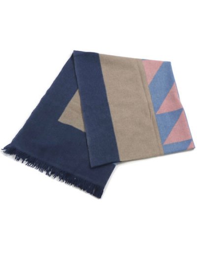 画像2: 【送料無料】sublimeroe PATTERN MERINO STOLE NAVY TYP