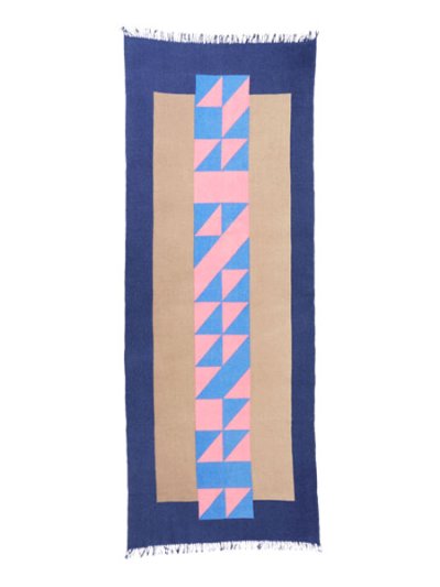画像1: 【送料無料】sublimeroe PATTERN MERINO STOLE NAVY TYP